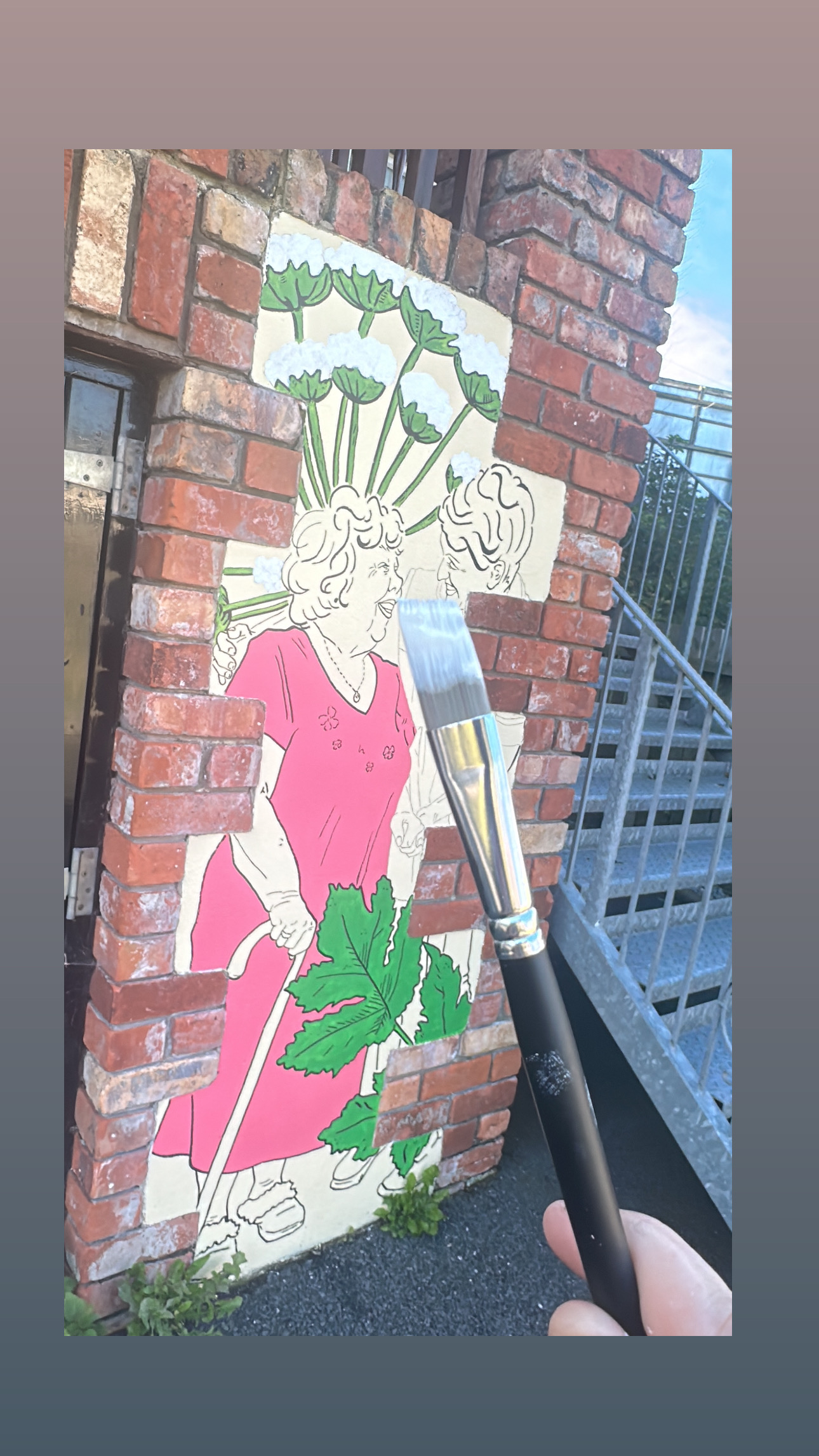 A large colourful wall mural painted by Brook Valentine